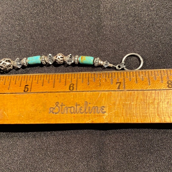 Sterling Silver Swarovski and Turquoise Bracelet - Picture 6 of 6